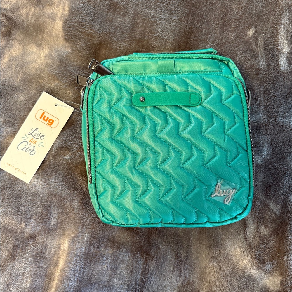 New with tags Lug quilted crossbody travel organizer bag in bright green